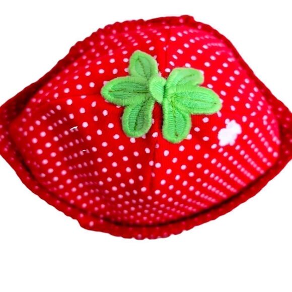 NWT GYMBOREE STRAWBERRY HAT/CAP/BEANIE 100% COTTON SZ.0-3 MO DISCOUNTED SHIPPING - Picture 2 of 4